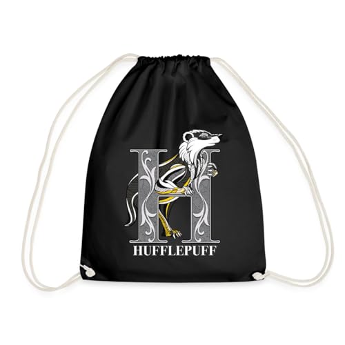 Spreadshirt Harry Potter Hufflepuff Gold monochrom Turnbeutel, One size, Schwarz von Spreadshirt
