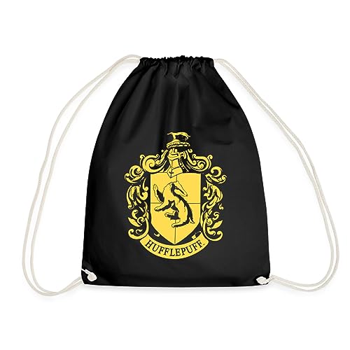 Spreadshirt Harry Potter Hufflepuff Wappen Turnbeutel, One size, Schwarz von Spreadshirt