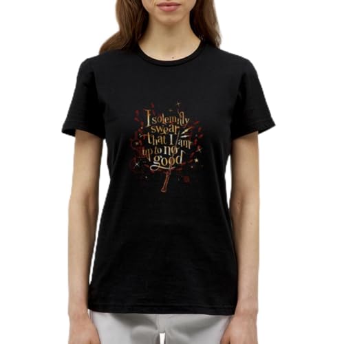 Spreadshirt Harry Potter I Solemnly Swear Spruch Frauen T-Shirt, XL, Schwarz von Spreadshirt