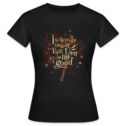 Spreadshirt Harry Potter I Solemnly Swear Spruch Frauen T-Shirt, XL, Schwarz von Spreadshirt