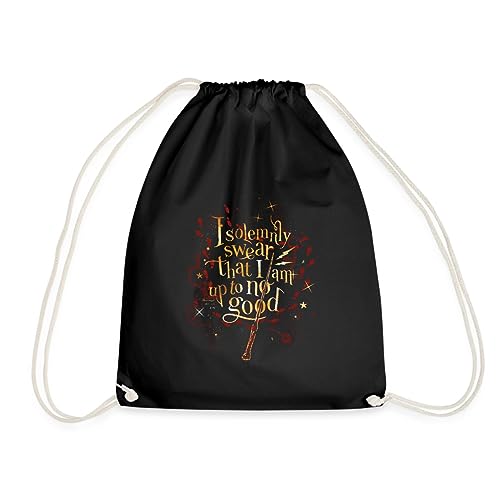 Spreadshirt Harry Potter I Solemnly Swear Spruch Turnbeutel, One size, Schwarz von Spreadshirt