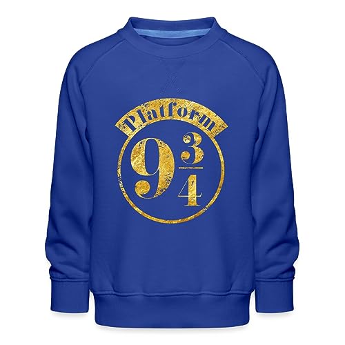 Spreadshirt Harry Potter Platform 9 3/4 Gold Kinder Premium Pullover, 122/128 (7-8 Jahre), Royalblau von Spreadshirt