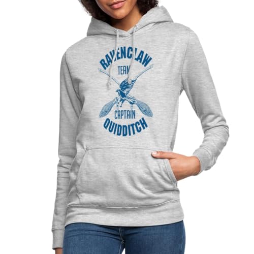 Spreadshirt Harry Potter Ravenclaw Team Captain Quidditch Frauen Hoodie, M, Hellgrau meliert von Spreadshirt