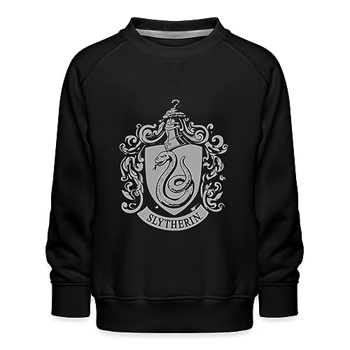 Spreadshirt Harry Potter Slytherin Banner Wappen Kinder Premium Pullover, 152/164 (12-14 Jahre), Schwarz von Spreadshirt