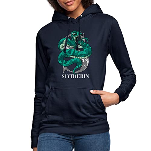 Spreadshirt Harry Potter Slytherin Wappen Monochrom Frauen Hoodie, L, Navy von Spreadshirt