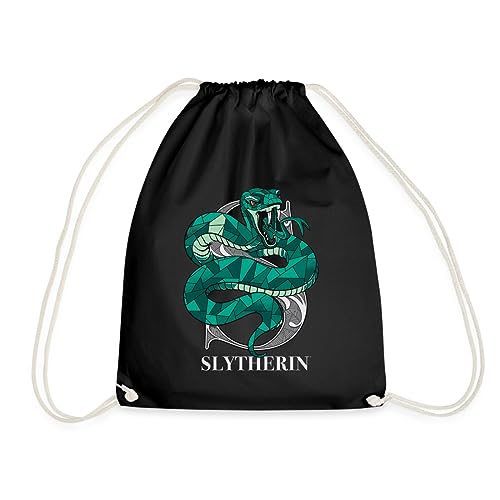 Spreadshirt Harry Potter Slytherin Wappen Monochrom Turnbeutel, One size, Schwarz von Spreadshirt