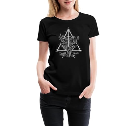 Spreadshirt Harry Potter The Deathly Hallows Frauen Premium T-Shirt, M, Schwarz von Spreadshirt