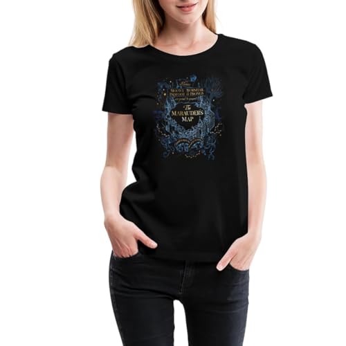Spreadshirt Harry Potter The Marauder's Map Frauen Premium T-Shirt, S, Schwarz von Spreadshirt