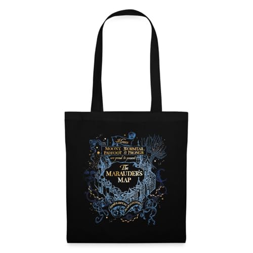 Spreadshirt Harry Potter The Marauder's Map Stoffbeutel, One size, Schwarz von Spreadshirt