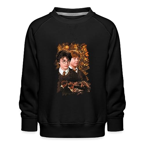 Spreadshirt Harry Potter Ugly Christmas Harry & Ron Kinder Premium Pullover, 134/146 (9-11 Jahre), Schwarz von Spreadshirt