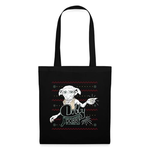 Spreadshirt Harry Potter X-Mas Dobby Weihnachtself Einkaufstasche, One size, Schwarz von Spreadshirt