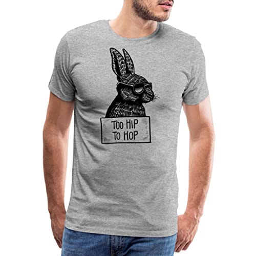 Spreadshirt Hase Mit Sonnenbrille Too Hip to Hop Männer Premium T-Shirt, XXL, Grau meliert von Spreadshirt