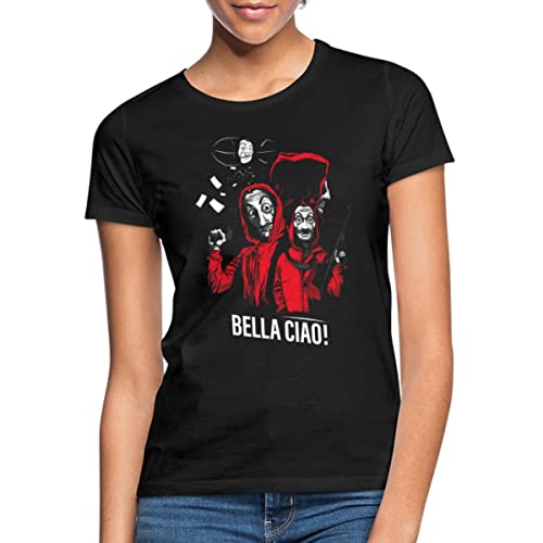 Spreadshirt Haus des Geldes - La Casa De Papel - Bella Ciao! Frauen T-Shirt, S, Schwarz von Spreadshirt