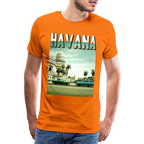 Spreadshirt Havana - Cuba Männer Premium T-Shirt, XL, Orange von Spreadshirt