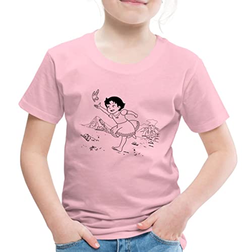 Spreadshirt Heidi Rennt Mit Schmetterling Kinder Premium T-Shirt, 98/104 (2 Jahre), Hellrosa von Spreadshirt