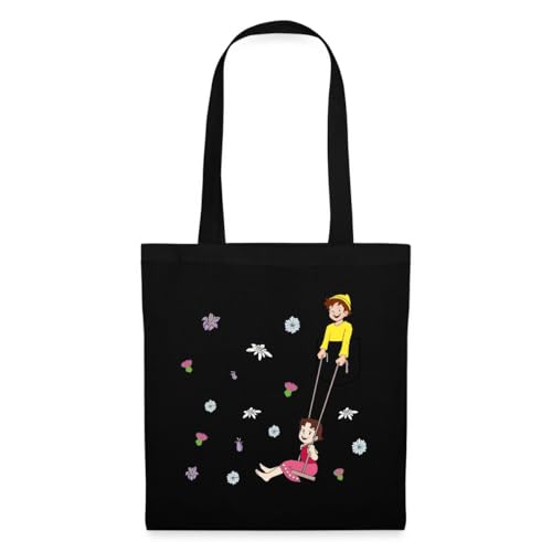 Spreadshirt Heidi Schaukelt Mit Peter Brusttasche Stoffbeutel, One size, Schwarz von Spreadshirt