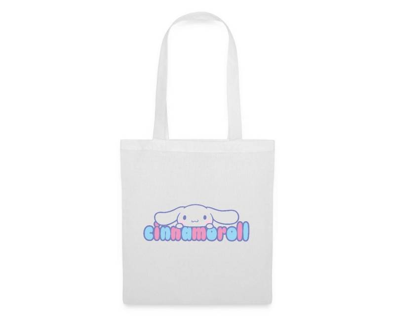 Spreadshirt Henkeltasche Cinnamoroll Guckt Über Schriftzug Stoffbeutel (1-tlg) von Spreadshirt