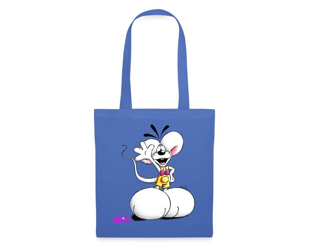 Spreadshirt Henkeltasche Diddl Diddlmaus Coole Pose Winkt Lächelnd Stoffbeutel (1-tlg) von Spreadshirt
