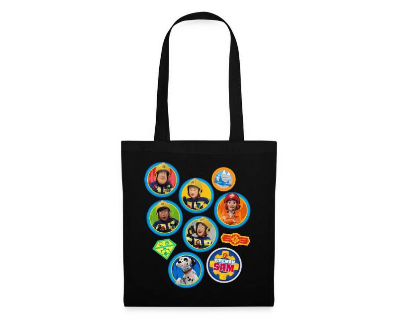 Spreadshirt Henkeltasche Feuerwehrmann Sam™ Patch-Design Vom Ganzen Team Stoffbeutel (1-tlg) von Spreadshirt