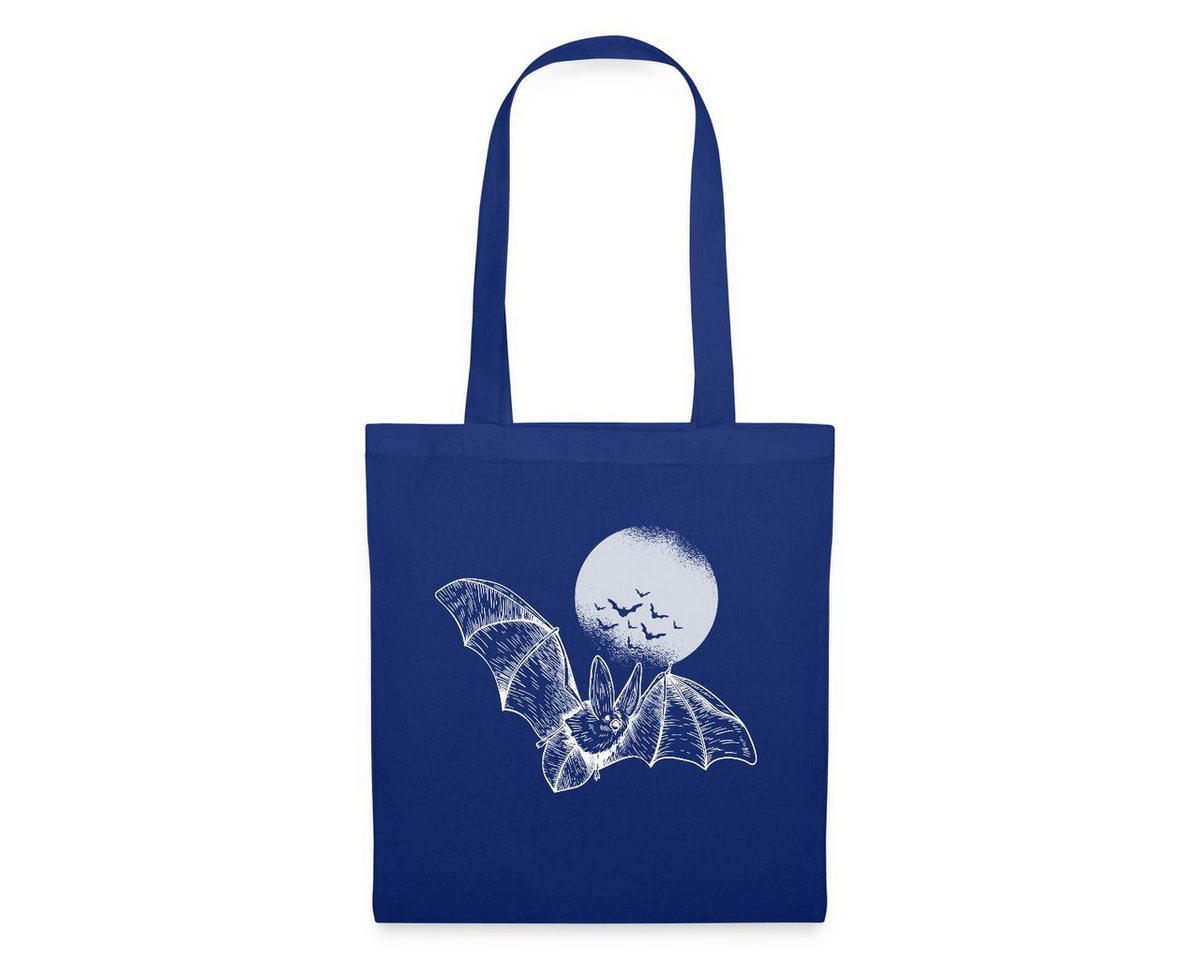 Spreadshirt Henkeltasche Halloween Fledermaus Mit Vollmond Gruselig Stoffbeutel (1-tlg) von Spreadshirt