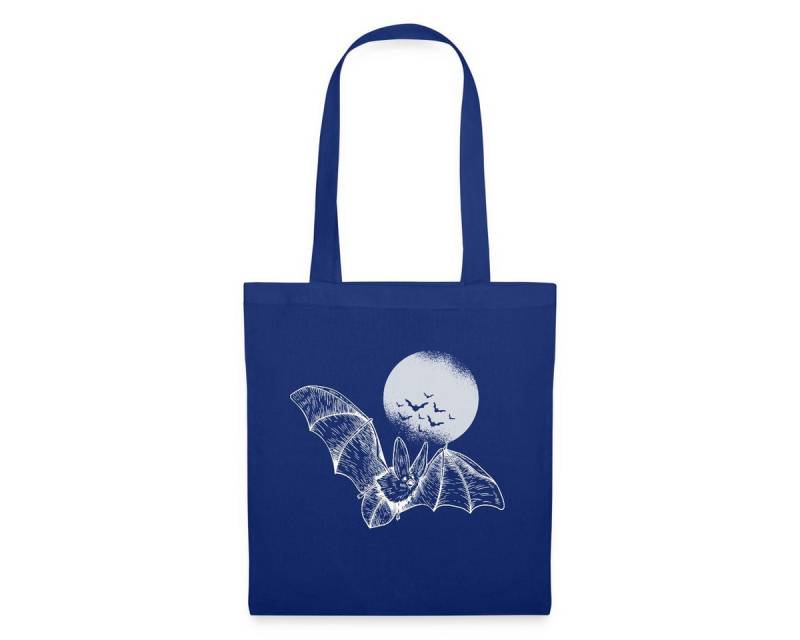 Spreadshirt Henkeltasche Halloween Fledermaus Mit Vollmond Gruselig Stoffbeutel (1-tlg) von Spreadshirt