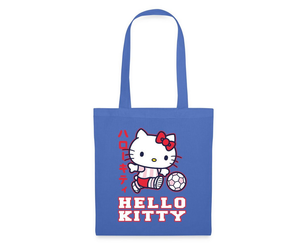 Spreadshirt Henkeltasche Hello Kitty Spielt Fussball Sport Stoffbeutel (1-tlg) von Spreadshirt