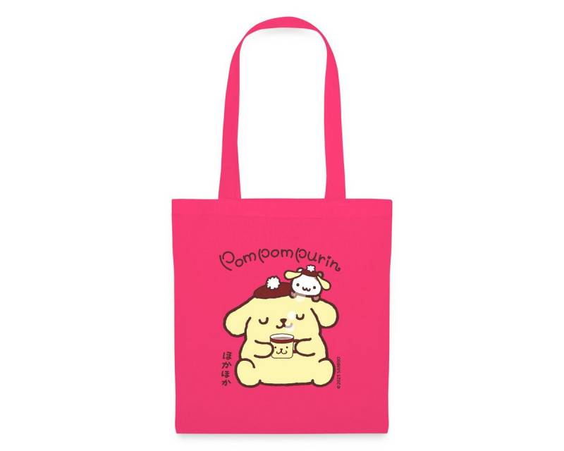 Spreadshirt Henkeltasche Pompompurin Trinkt Kaffee Mit Muffin Stoffbeutel (1-tlg) von Spreadshirt