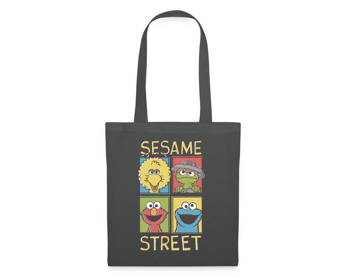 Spreadshirt Henkeltasche Sesamstraße Bibo, Oscar, Elmo, Krümelmonster Stoffbeutel (1-tlg) von Spreadshirt