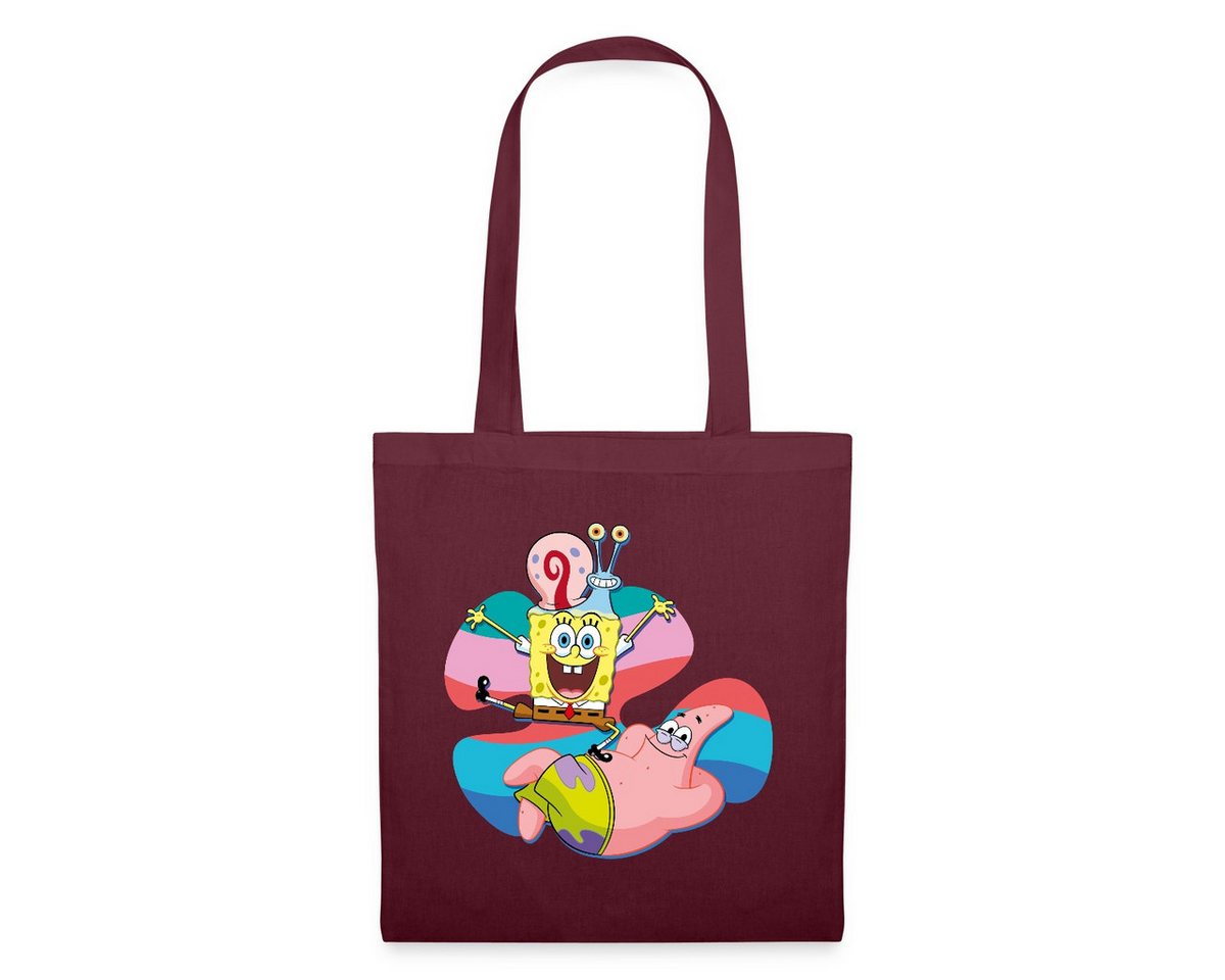 Spreadshirt Henkeltasche SpongeBob Schwammkopf Patrick Gary Die Schnecke Stoffbeutel (1-tlg) von Spreadshirt