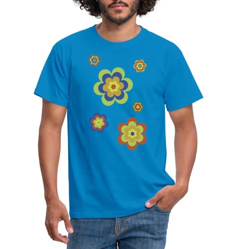 Spreadshirt Hippie Flower Power Blumen Männer T-Shirt, 4XL, Royalblau von Spreadshirt