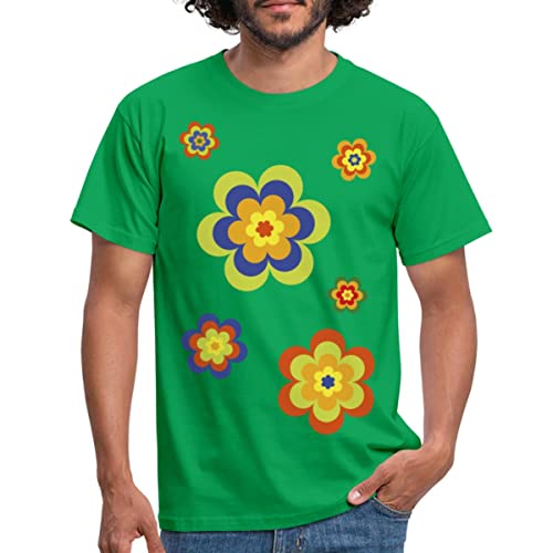 Spreadshirt Hippie Flower Power Blumen Outfit 70er Jahre Männer T-Shirt, L, Kelly Green von Spreadshirt