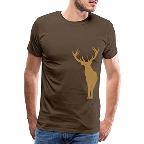 Spreadshirt Hirsch Geweih Junggesellenabschied Männer Premium T-Shirt, M, Edelbraun von Spreadshirt