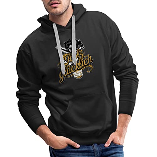 Spreadshirt Holzkunst Scholz Holz Macht Glücklich Männer Premium Hoodie, L, Schwarz von Spreadshirt