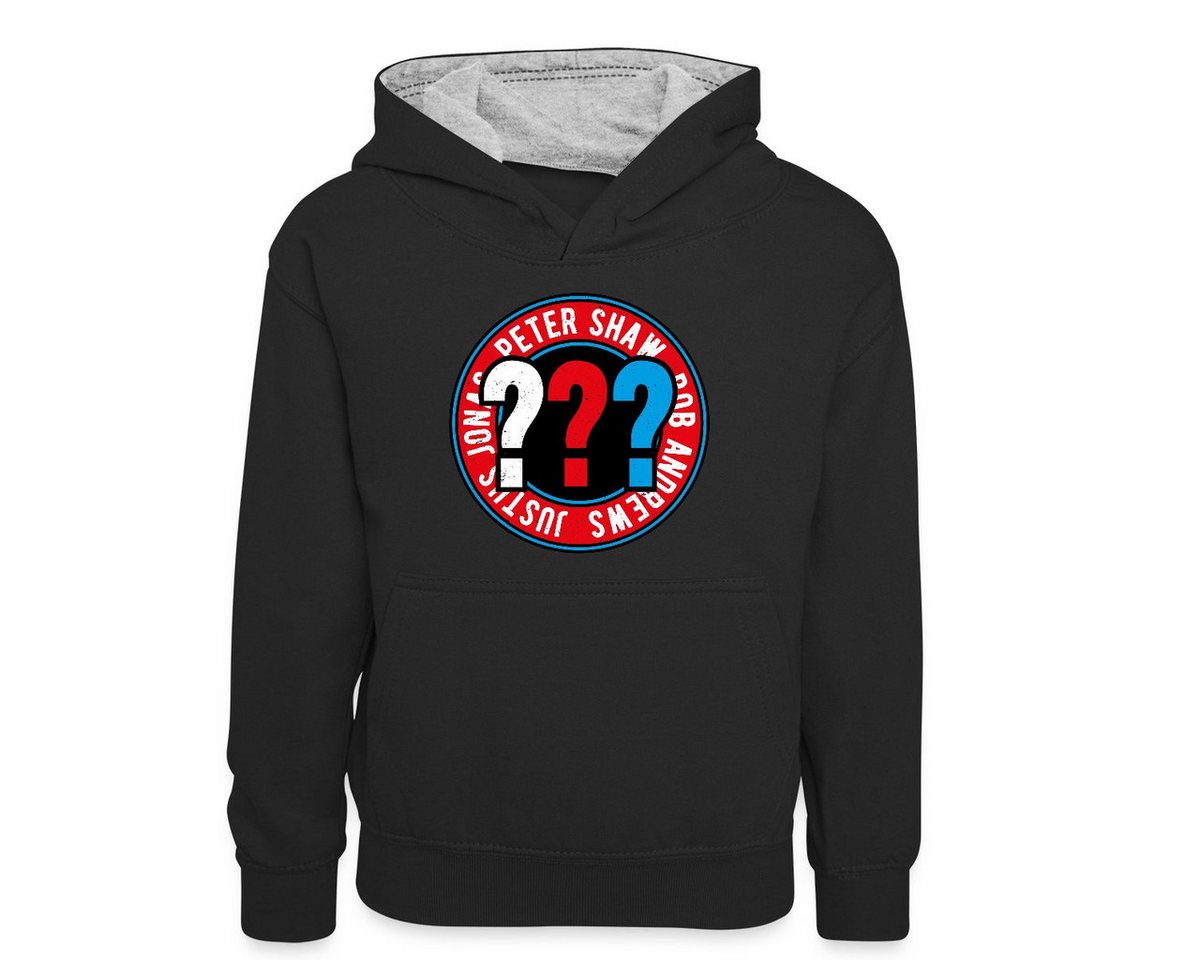 Spreadshirt Hoodie Die Drei Fragezeichen Kids Logo Outline Teenager Kontrast-Hoodie (1-tlg) von Spreadshirt