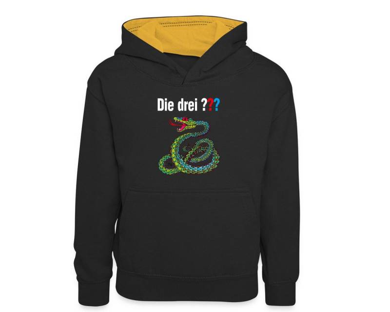 Spreadshirt Hoodie Die Drei Fragezeichen und die singende Schlange Kinder Kontrast-Hoodie (1-tlg) von Spreadshirt