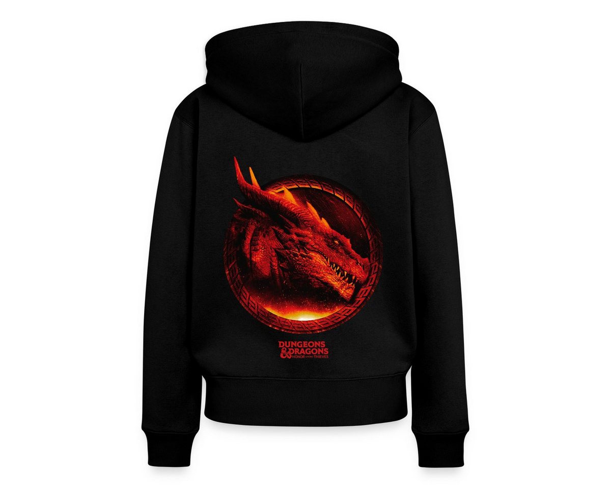 Spreadshirt Hoodie Dungeons & Dragons DND Roter Drachenkopf Backprint Bio Frauen Zip Hood (1-tlg) von Spreadshirt