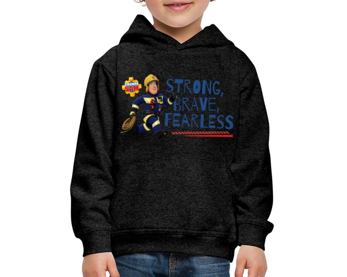 Spreadshirt Hoodie Feuerwehrmann Sam™ Strong, Brave, Fearless Kinder Premium Hoodie (1-tlg) von Spreadshirt