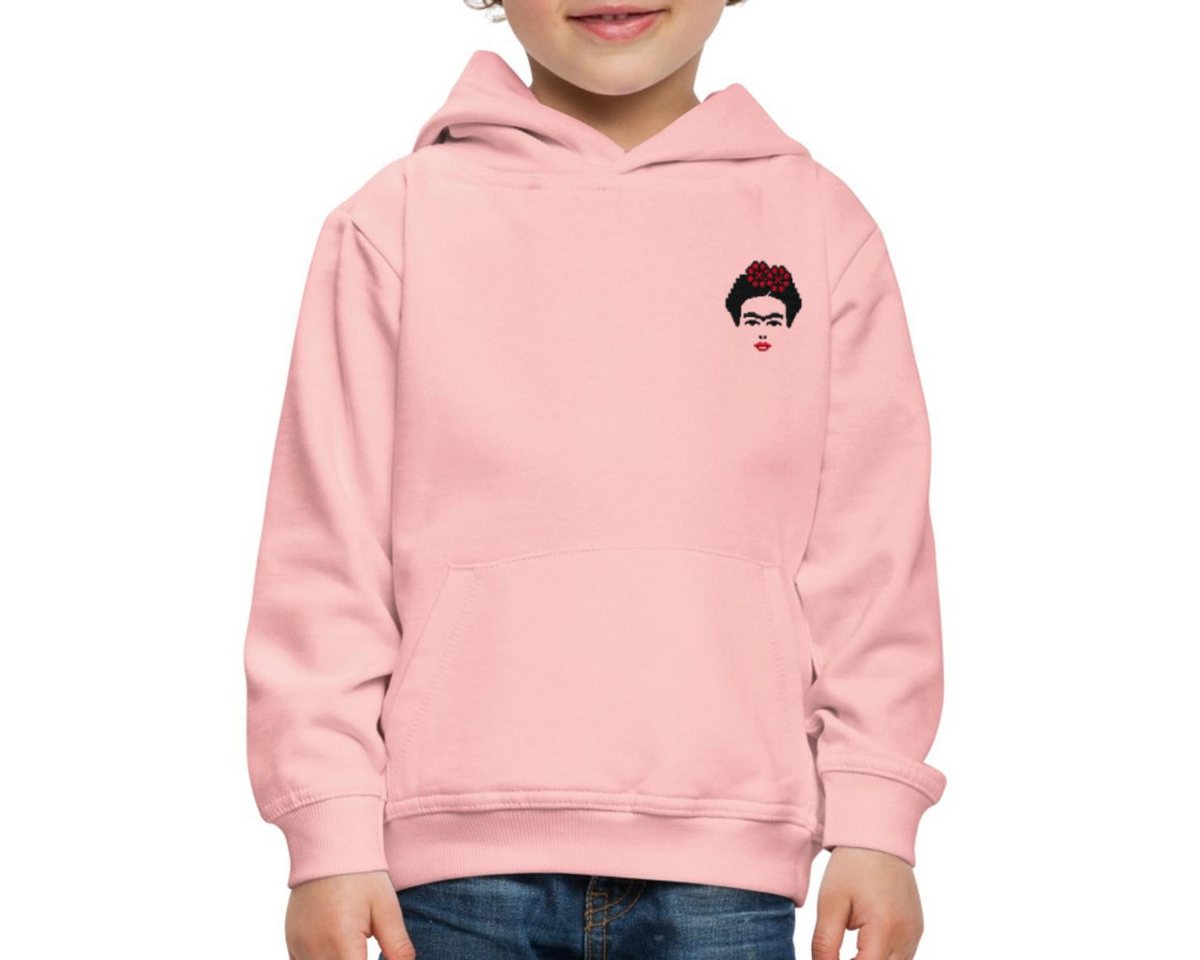 Spreadshirt Hoodie Frida Kahlo Umriss Schwarz Und Rot Stick Kinder Premium Hoodie (1-tlg) von Spreadshirt