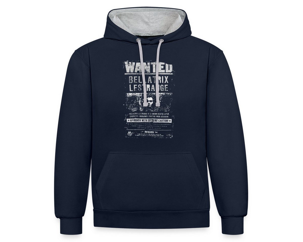 Spreadshirt Hoodie Harry Potter Bellatrix Lestrange Wanted Poster Kontrast Hoodie (1-tlg) von Spreadshirt