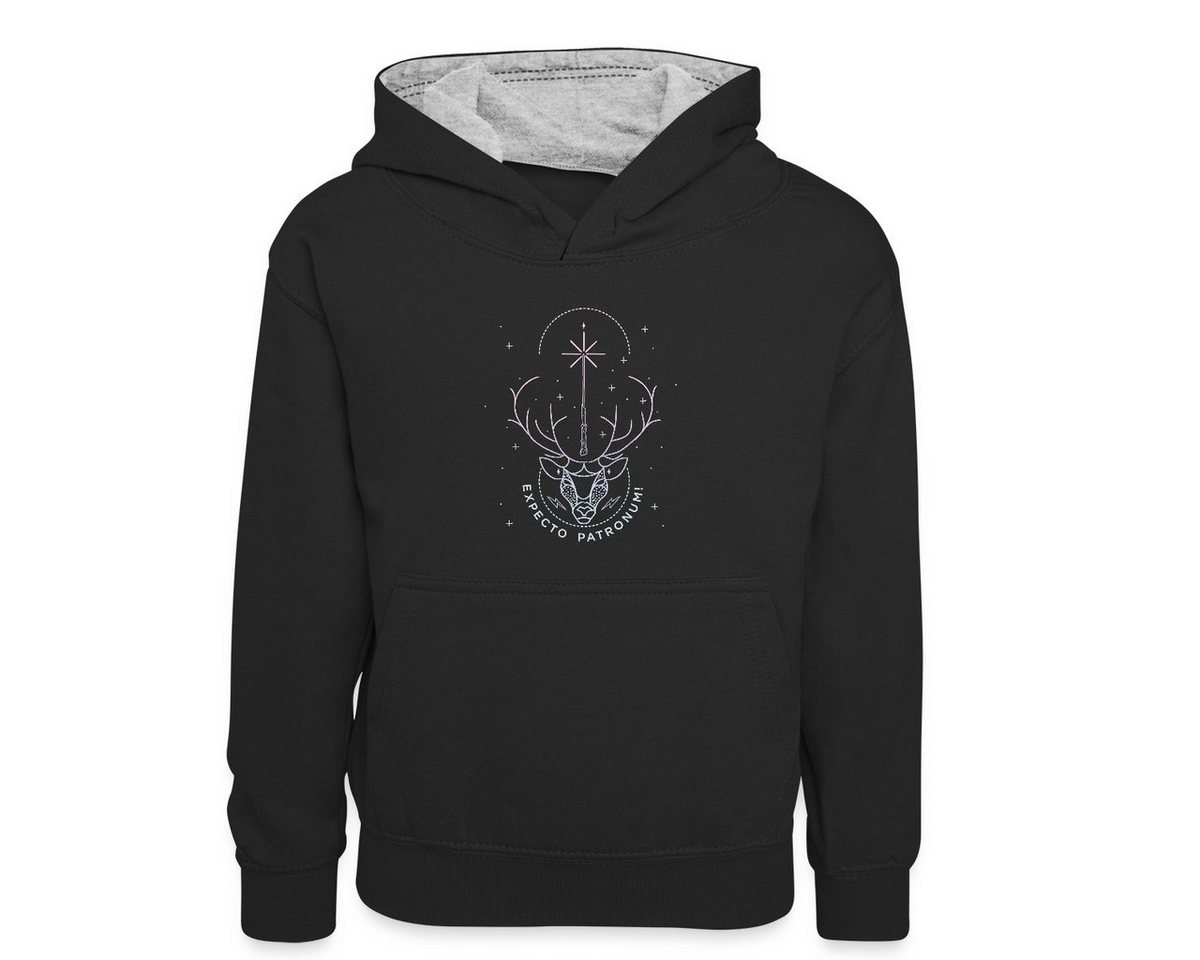 Spreadshirt Hoodie Harry Potter Hirsch Expecto Patronum Kinder Kontrast-Hoodie (1-tlg) von Spreadshirt