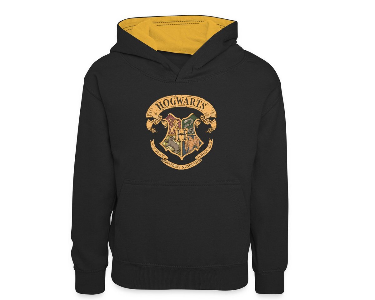 Spreadshirt Hoodie Harry Potter Hogwarts Wappen Kinder Kontrast-Hoodie (1-tlg) von Spreadshirt