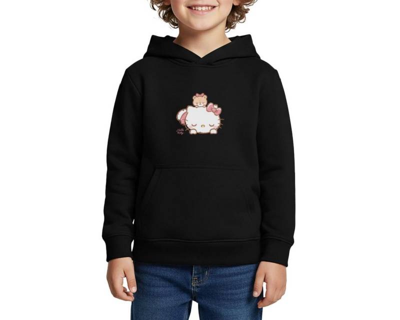 Spreadshirt Hoodie Hello Kitty Mit Teddy Auf Dem Rücken Kinder Premium Hoodie (1-tlg) von Spreadshirt
