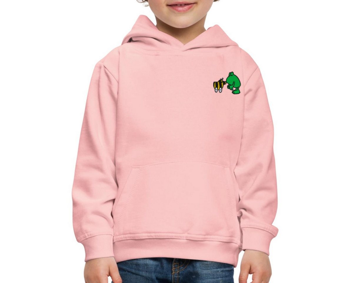 Spreadshirt Hoodie Janosch Frosch & Tigerente Kuss Stick Kinder Premium Hoodie (1-tlg) von Spreadshirt
