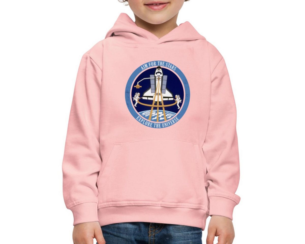 Spreadshirt Hoodie NASA Aim For The Stars Spruch Kinder Premium Hoodie (1-tlg) von Spreadshirt