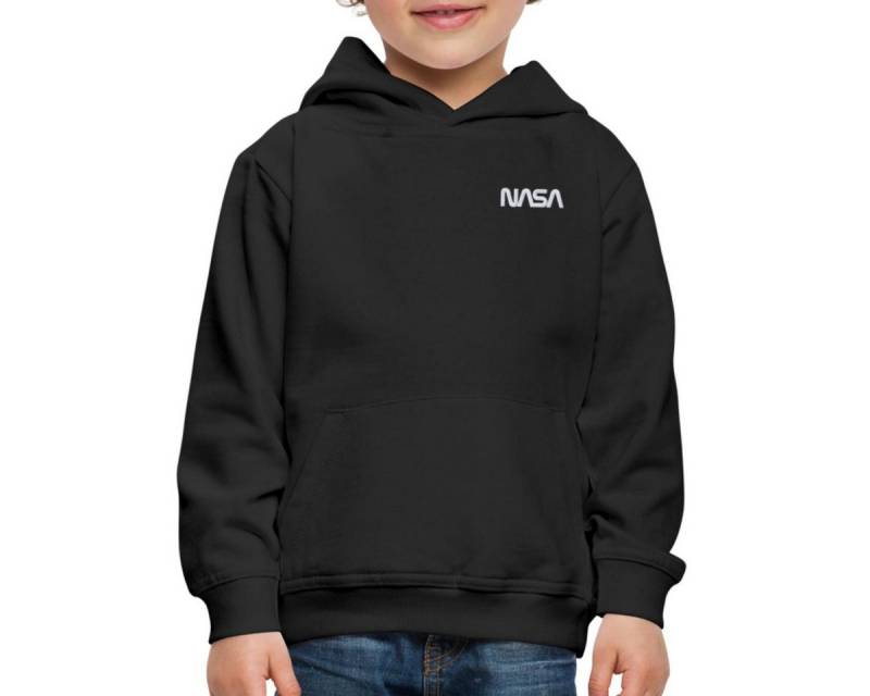 Spreadshirt Hoodie Nasa Logo Klein Weiß Stick REGULAR FIT Kinder/Teenager Premium Hoodie (1-tlg) von Spreadshirt