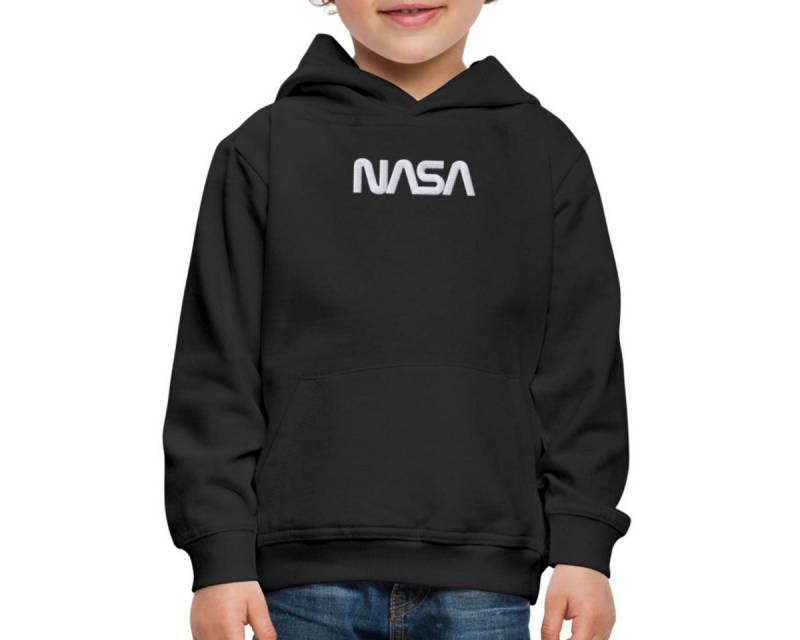Spreadshirt Hoodie Nasa Logo Weiß Stick REGULAR FIT Kinder/Teenager Premium Hoodie (1-tlg) von Spreadshirt