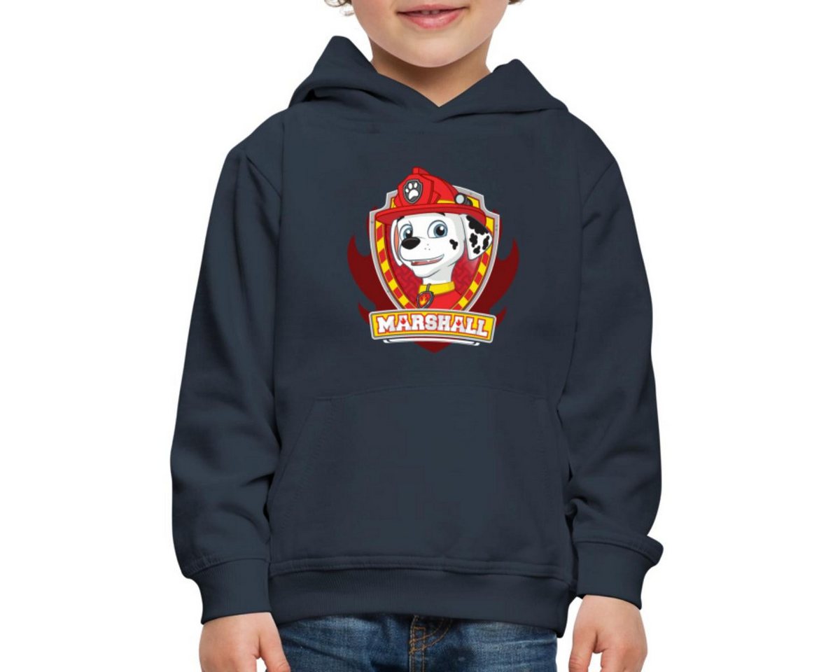 Spreadshirt Hoodie Paw Patrol Marshall Feuerwehrhund Feuerwehr Emblem Kinder Premium Hood (1-tlg) von Spreadshirt