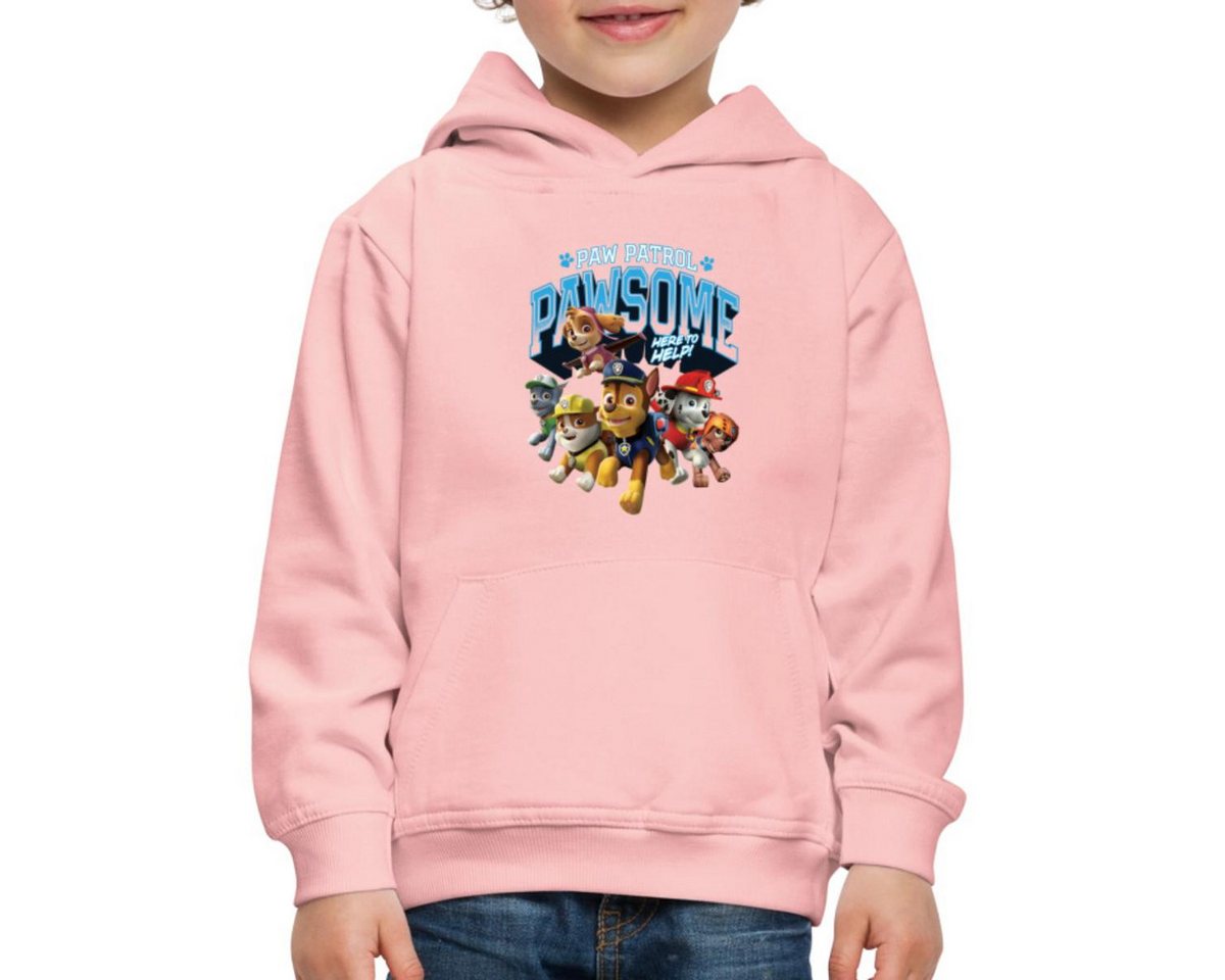 Spreadshirt Hoodie Paw Patrol Pawsome Here To Help Spruch Blau Kinder Premium Hoodie (1-tlg) von Spreadshirt