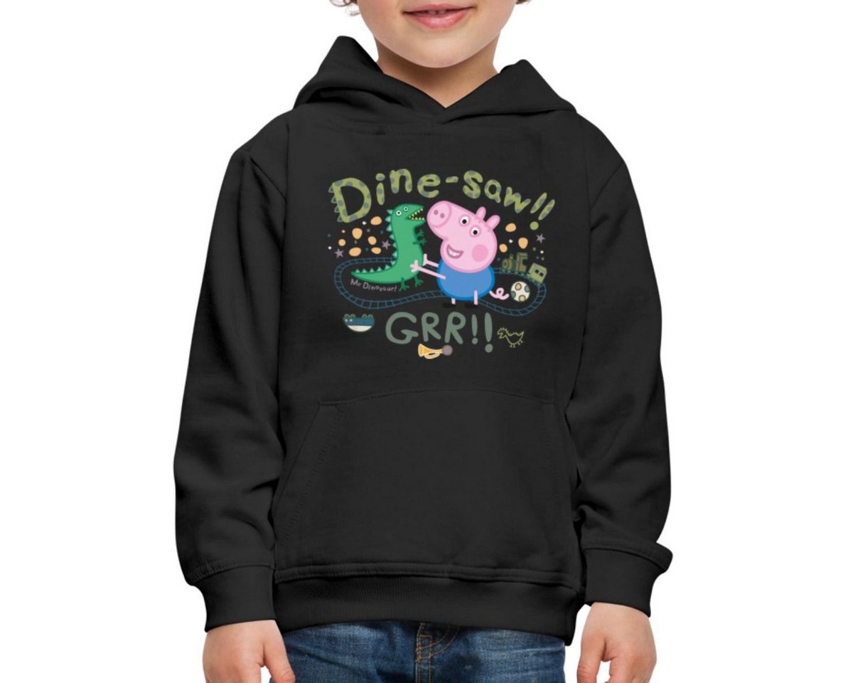 Spreadshirt Hoodie Peppa Wutz Dine-Saw Dino Dinosaurier REGULAR FIT Kinder/Teenager Premi (1-tlg) von Spreadshirt