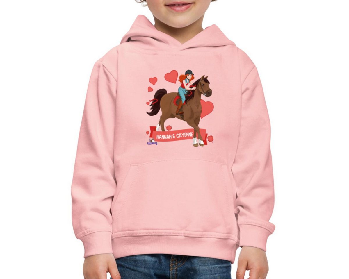 Spreadshirt Hoodie Schleich Horse Club Hannah & Cayenne reiten aus Kinder Premium Hoodie (1-tlg) von Spreadshirt